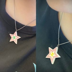 CHANEL two sides star necklace